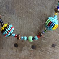 5 Piece Hand Made Seed and Glass Bead Bracelet and Necklace Set with Strong Magnetic Closures- can be connected to any desired length!