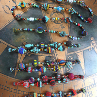 5 Piece Hand Made Seed and Glass Bead Bracelet and Necklace Set with Strong Magnetic Closures- can be connected to any desired length!