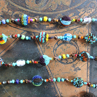 5 Piece Hand Made Seed and Glass Bead Bracelet and Necklace Set with Strong Magnetic Closures- can be connected to any desired length!