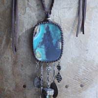 I Loved you to the End Necklace with Rare Quality Opalized Petrified Wood Pendant, SUPER RARE 1791 I Loved you to the End Sacred Heart Medal & Much More!
