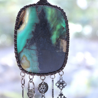 I Loved you to the End Necklace with Rare Quality Opalized Petrified Wood Pendant, SUPER RARE 1791 I Loved you to the End Sacred Heart Medal & Much More!
