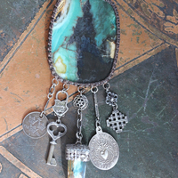 I Loved you to the End Necklace with Rare Quality Opalized Petrified Wood Pendant, SUPER RARE 1791 I Loved you to the End Sacred Heart Medal & Much More!