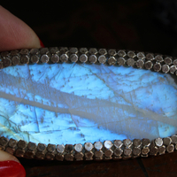 On Hold for J Phases of Life Necklace with Incredible Polished Moonstone Pendants, Sterling Chain & Tassel