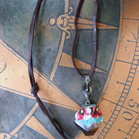 SOLD to J Where you Are Necklace with Uniquely Capped Freeform Smoky Quartz Pendant, Faceted Smoky Quartz Stone,Leather Ties