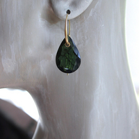 Sold to J  Unique 14K Gold Earrings with 2 Sets of Checkerboard Faceted Tourmaline Drops