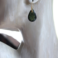 Sold to J  Unique 14K Gold Earrings with 2 Sets of Checkerboard Faceted Tourmaline Drops
