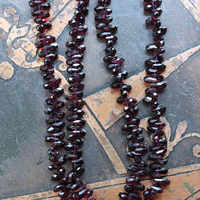 NEW! Courage and Hope Necklace with Hundreds of AAA Faceted Almandine Tear Drops, Unique Black Silk Tassel