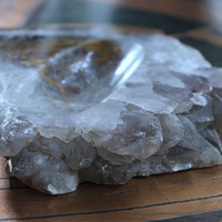 NEW!  Set of Unique Amethyst Slice and Black Agate with Druzy Trinket Dishes