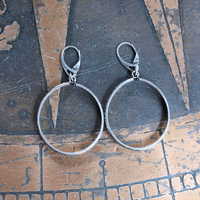 NEW! Solid Sterling Embossed Hoop Earrings with Sterling Euro Leverback Earring Wires
