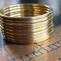 NEW! Set of 9 Milot Italy 14K Gold Bangle Bracelets