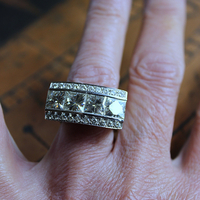 NEW! Custom Made One of a Kind 14 White Gold Certified Charles and Colvard 10.48 Carat Moissanite Ring