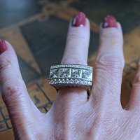 NEW! Custom Made One of a Kind 14 White Gold Certified Charles and Colvard 10.48 Carat Moissanite Ring