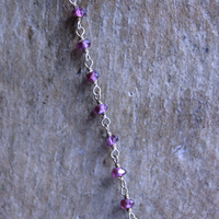 NEW! Large Checkerboard Faceted Deep Pink Tourmaline Gemstone Necklace with 14K Gold Filled Pink Tourmaline Tassel & Chain