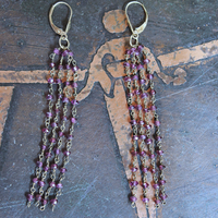 NEW! 14K Gold Filled Wire & Faceted Deep Pink Tourmaline Earrings w/14K Gold Leverback Earring Wires -15% Off with Purchase of Necklace!
