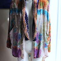 On hold for J Vintage URU by Kristine St. Rrik Art to Wear Silk Velvet Short Duster