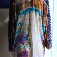 On hold for J Vintage URU by Kristine St. Rrik Art to Wear Silk Velvet Short Duster