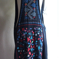 Vintage Biya by Johnny Was Long Embroidered Open Front Vest with Front Pockets