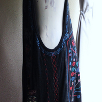 Vintage Biya by Johnny Was Long Embroidered Open Front Vest with Front Pockets