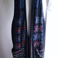 Vintage Biya by Johnny Was Long Embroidered Open Front Vest with Front Pockets