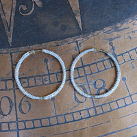 Sterling Vermeil Pave Diamond Inside Out Hoop Earrings