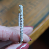 Sterling Vermeil Pave Diamond Inside Out Hoop Earrings