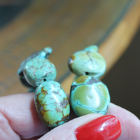 NEW! Stacking Rare High Grade Royston Turquoise Stone Bracelets with Solid Sterling Cross and Premium Butter Soft Leather Tassel