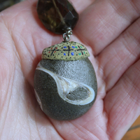 The Art of God Necklace and Bracelet Set with Uniquely Capped Elk Antler Points, Royston Turquoise, Rare Spiral Shell Fossil,Faceted Smoky Quartz & More!