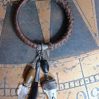 The Art of God Necklace and Bracelet Set with Uniquely Capped Elk Antler Points, Royston Turquoise, Rare Spiral Shell Fossil,Faceted Smoky Quartz & More!