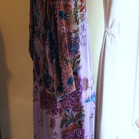 RARE Vintage Hand Dyed Silk Velvet URU Duster with Shawl Collar, Patch Pockets
