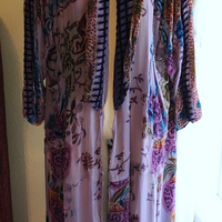RARE Vintage Hand Dyed Silk Velvet URU Duster with Shawl Collar, Patch Pockets