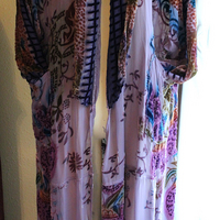 RARE Vintage Hand Dyed Silk Velvet URU Duster with Shawl Collar, Patch Pockets