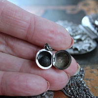 Unique Antique Silver Panel Bracelet with Rare Tiny Antique Sterling Vinaigrette, Rare Antique Sterling 800 Medal, Antique Sterling Cross & More!