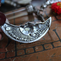 NEW! Moon & Stars Necklace w/Unique Antique Turkish Romani Gypsy Perfume Vessel,Sterling Moon Goddess,Sterling Capped Clear Quartz Point & More!