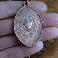The Passion of Christ Necklace w/Exceptional & Rare Antique French Medals, Butter Soft Brown Leather Ties, Antique Faceted Crystal Connector & More!