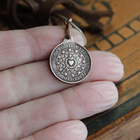 The Passion of Christ Necklace w/Exceptional & Rare Antique French Medals, Butter Soft Brown Leather Ties, Antique Faceted Crystal Connector & More!