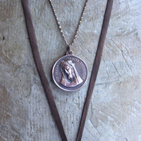 Blessed Be Necklace with Rare Antique Bronze Sculptural Medal & Vintage Chain - 50% Off with Purchase of Matching Necklace!