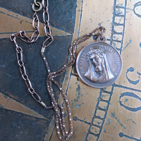 Blessed Be Necklace with Rare Antique Bronze Sculptural Medal & Vintage Chain - 50% Off with Purchase of Matching Necklace!