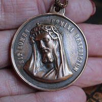 Blessed Be Necklace with Rare Antique Bronze Sculptural Medal & Vintage Chain - 50% Off with Purchase of Matching Necklace!