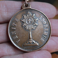 Blessed Be Necklace with Rare Antique Bronze Sculptural Medal & Vintage Chain - 50% Off with Purchase of Matching Necklace!