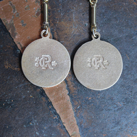 The Power lies Within Earrings with Rare Burning Bush Medals, Vintage Bar Link Connectors & Leverback Earring Wires
