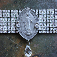 NEW! All  Around Us Bracelet with Multi Row Sterling White Zircon Bracelet, Rare Master Engraved Flaming Sacred Heart Sterling Nun's Cross & More!