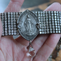 NEW! All  Around Us Bracelet with Multi Row Sterling White Zircon Bracelet, Rare Master Engraved Flaming Sacred Heart Sterling Nun's Cross & More!