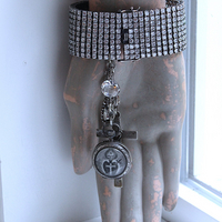 NEW! All  Around Us Bracelet with Multi Row Sterling White Zircon Bracelet, Rare Master Engraved Flaming Sacred Heart Sterling Nun's Cross & More!