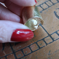 Sold to J Italian 14K Gold Wide Band Ring - size 7 - slightly adjustable