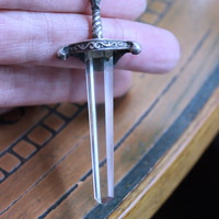 NEW! Of the Soul Necklace w/Unique Crocheted Clear Quartz Beads,RARE Sterling Sword with Water Clear Quartz Crystal Point & More!