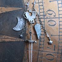 NEW! Of the Soul Necklace w/Unique Crocheted Clear Quartz Beads,RARE Sterling Sword with Water Clear Quartz Crystal Point & More!