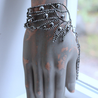 SOLD to J  Precious Wings Bracelet with Rare Antique Cut Steel Wing & Tassel