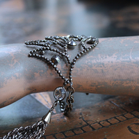 SOLD to J  Precious Wings Bracelet with Rare Antique Cut Steel Wing & Tassel