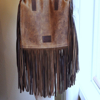 NEW! Amazing Vintage Fringe Leather Artisan Bag by Whiskey Lee