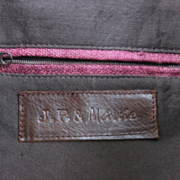 NEW! Vintage JP & Mattie Leather and Antique Applique Textile Bag 
